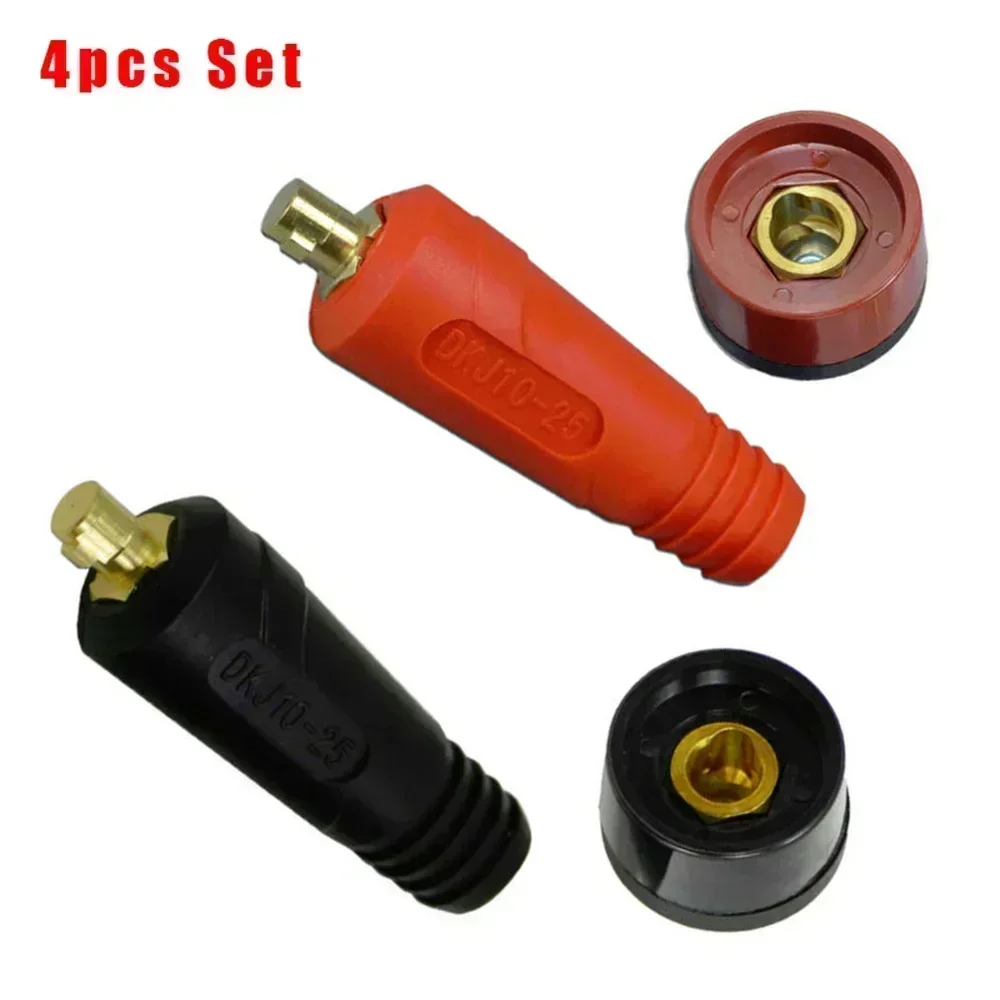 

4pcs TIG Welding Accessory Cable Panel Connector Socket Welding Machine Connector-Plug Red Color Quick Fitting Welding Cable