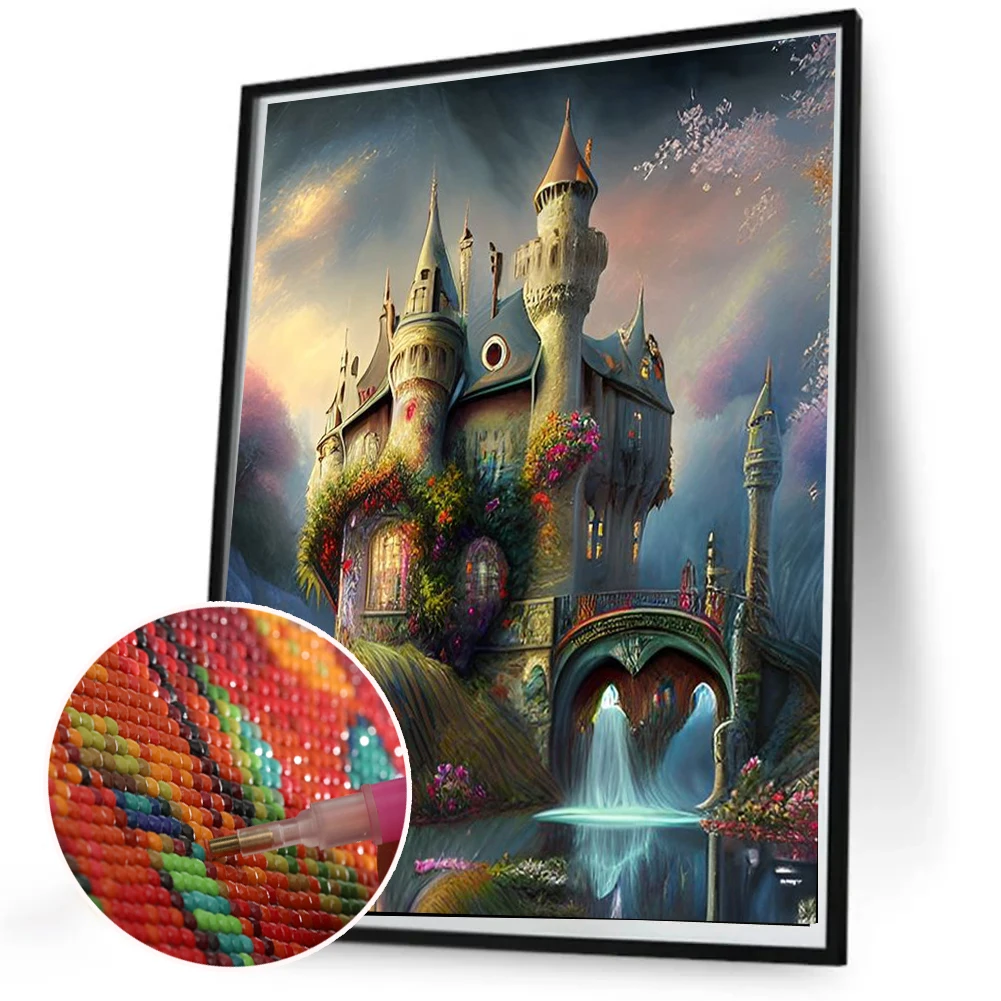 Fantasy Castle Landscape 5D DIY Diamond Painting Cross Stitch Kits New 2024 Mosaic Diamond Embroidery For Home Decor