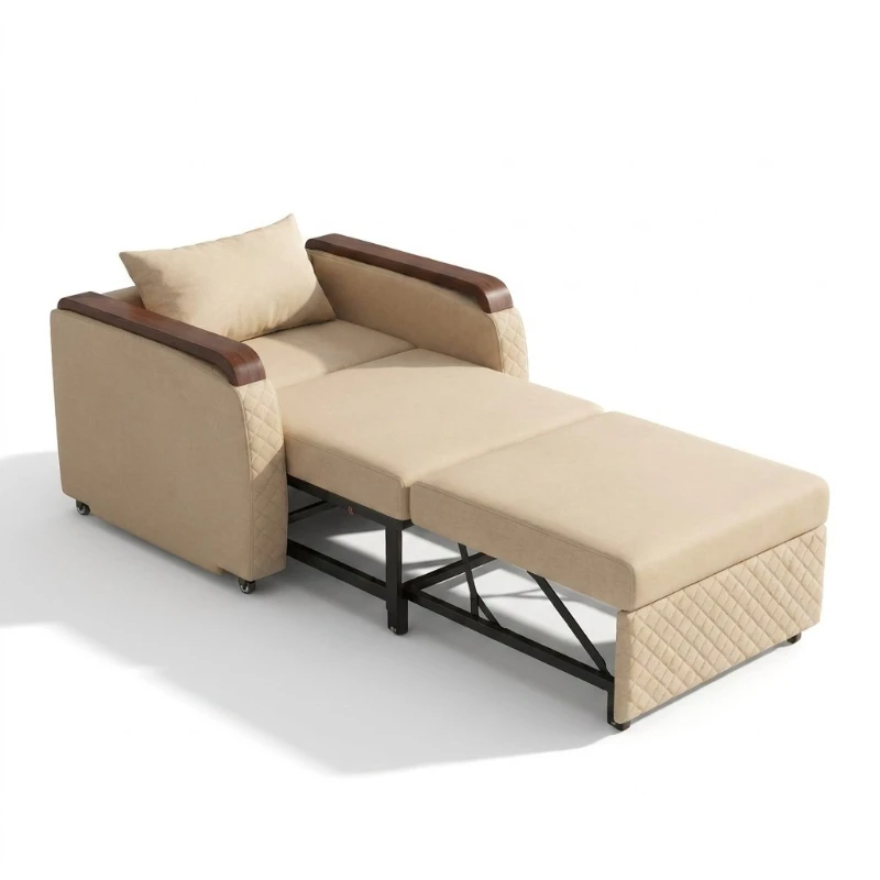 Single Accompanying Chair Multifunctional Foldable Retractable Bed
