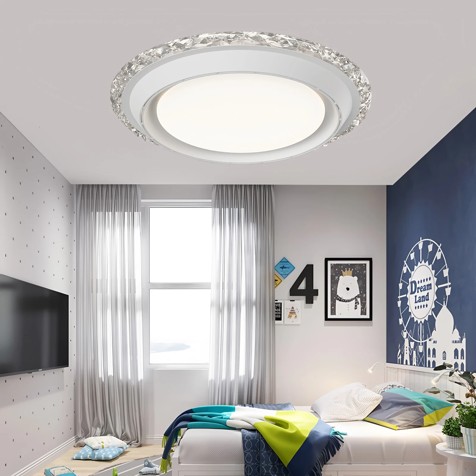 IRALAN Leafless Fan Light with LED Light Adjustable Lighting and 6 Wind Speed Ceiling Fan Smart Low-Key Ceiling Fan Light