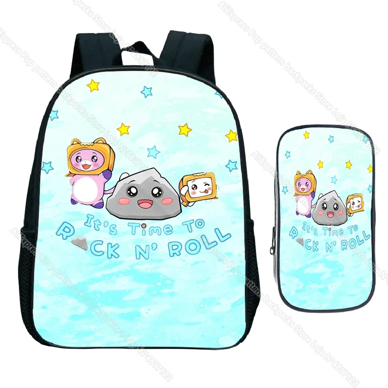 Lankybox Foxy Boxy Kindergarten Backpack 2pcs Toddler School Knapsack Children Birthday Gift Boys Girls Kids Cartoon Bags