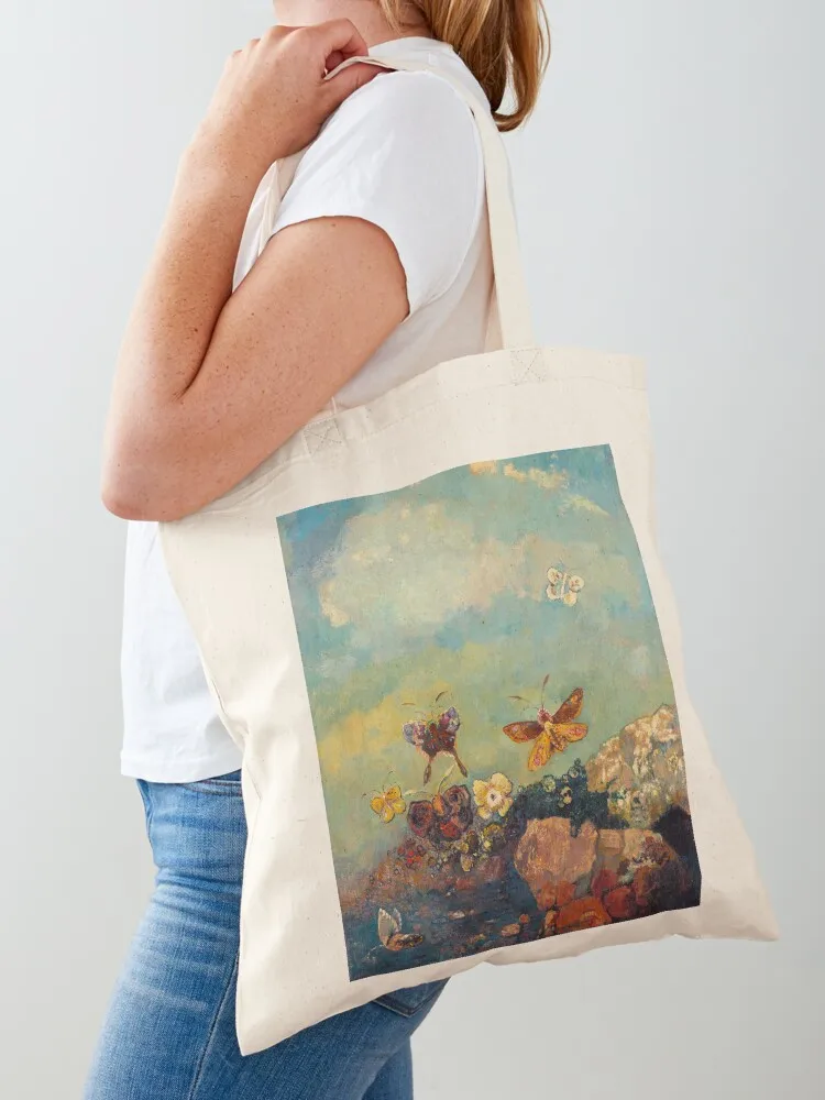 

ODILON REDON Butterflies 1910 Best Original HD Odilon Redon High Definition Print Tote Bag large size bags tote bag women