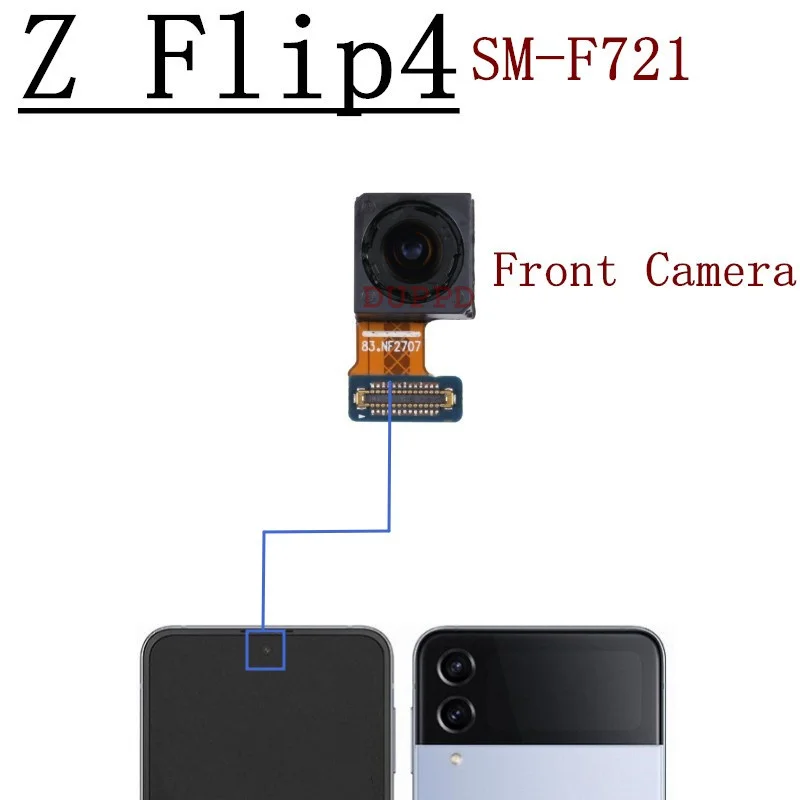 

Передняя задняя камера для Samsung Galaxy Z Flip 4 Flip4 F721B F721U Фронтальная селфи Широкая задняя основная камера Модуль Гибкий кабель