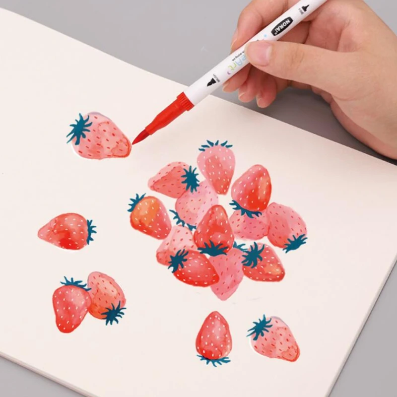 12/18/24 szt. Różne kolory podwójna końcówka elastyczny pędzel kolorowy Fineliner porady długopis artystyczny zestaw markerów akwarelowych do rysowania napisów