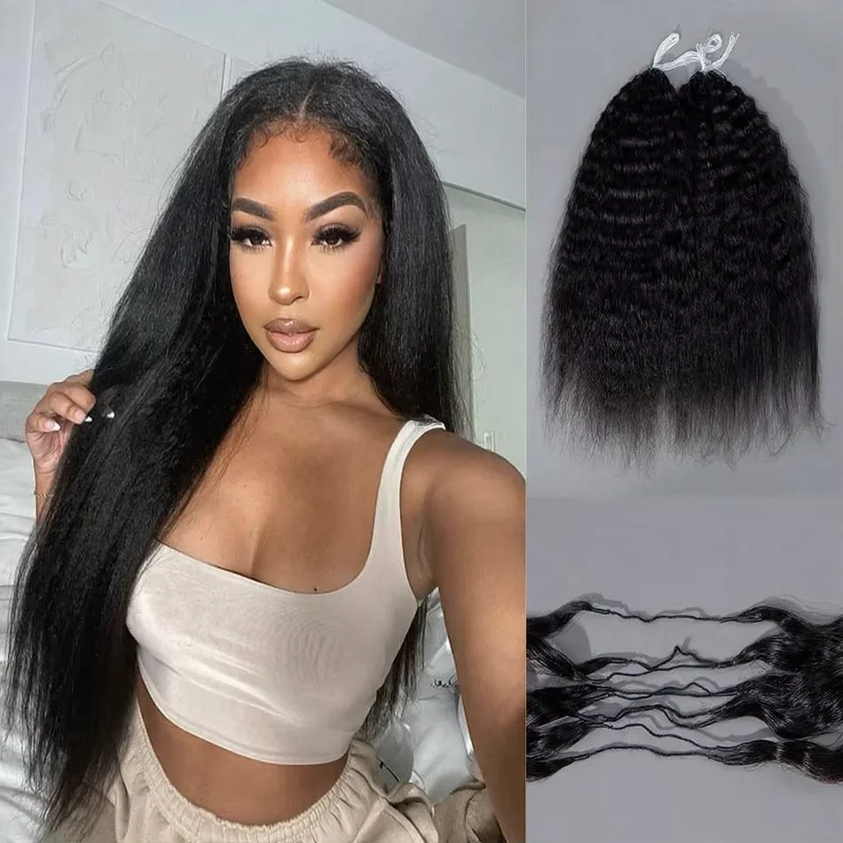 

Наращивание волос для плетения: прямые волосы Kinky Straight Feather Crochet, без узлов, предварительно разделенные, из бразильских натуральных волос.