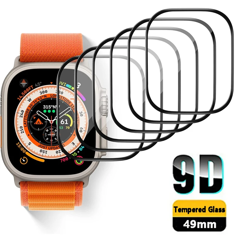 Protetor de tela para apple watch ultra 2/ultra 49mm acessórios anti-risco vidro temperado hd filme completo para iwatch ultra 49 mm