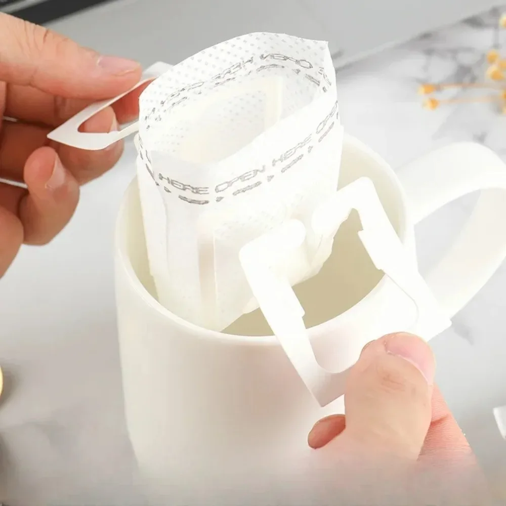 50/10pcs Coffee Filter Paper Bag Disposable Drip Portable Hanging Ear Style Filters Eco-Friendly Paper Bag  Accessories Tea Tool