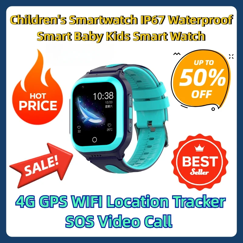 

Children's Smartwatch IP67 Waterproof Smart Baby Watch Kids Smart Watch 4G GPS WIFI Location Tracker SOS Video Call