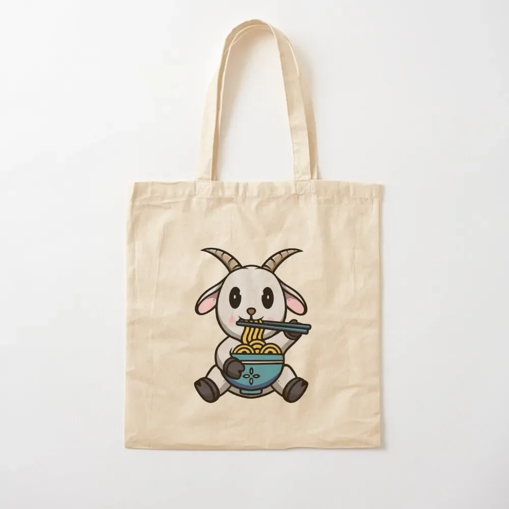 

Cute Goat Eating Ramen Tote Bag Cloth bag cute tote bag