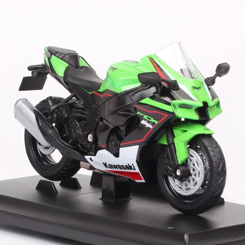 Welly 1/18 Scale Kawasaki 2021 Kawasaki Ninja ZX-10R ZX10R 2017 ZX10-RR ZX10RR Race Motorcycle Model Diecast Bike Toy Vehicles