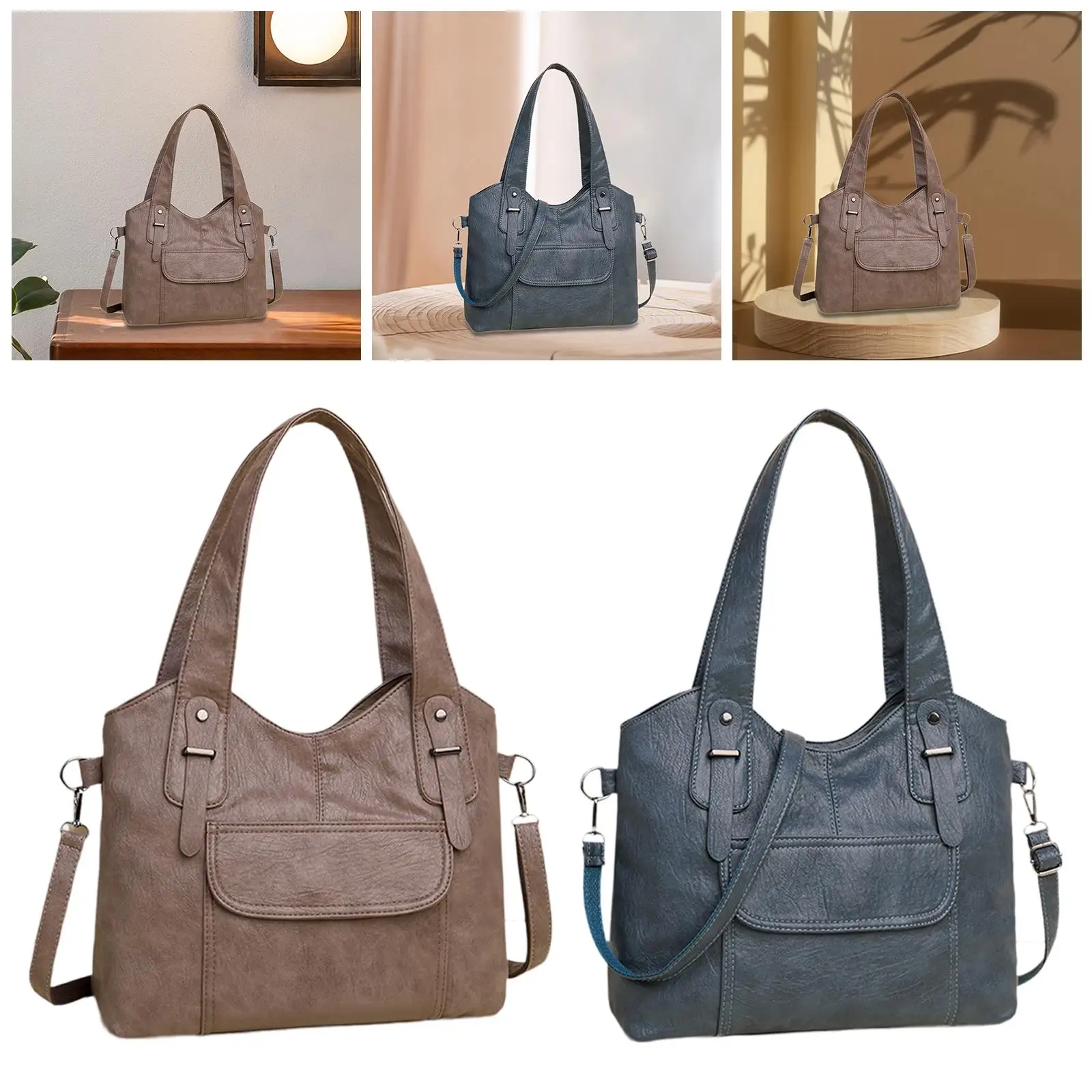 

Женская большая сумка, большая вместимость, стильная, хобо, искусственная кожа, сумка через плечо, сумка через плечо для повседневной работы, путешествий, покупок