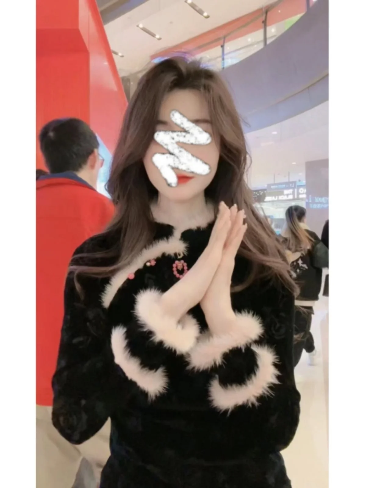 

Chinese Sle Patchwork Long Sve Women's irt Waist Cinched Stand Collar Top Faionable Retro Winter New Arrival