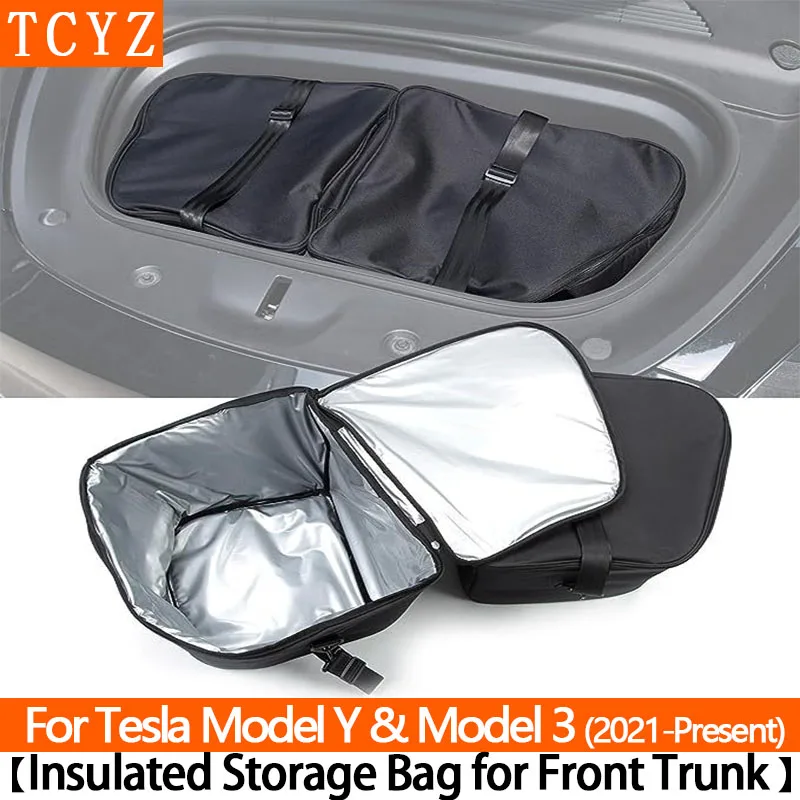 

For Tesla Model Y 2020-2025 & Model 3 highland 2024+ Frunk Cooler Organizer Insulation Cooler Bag Front Trunk Storage Organizers