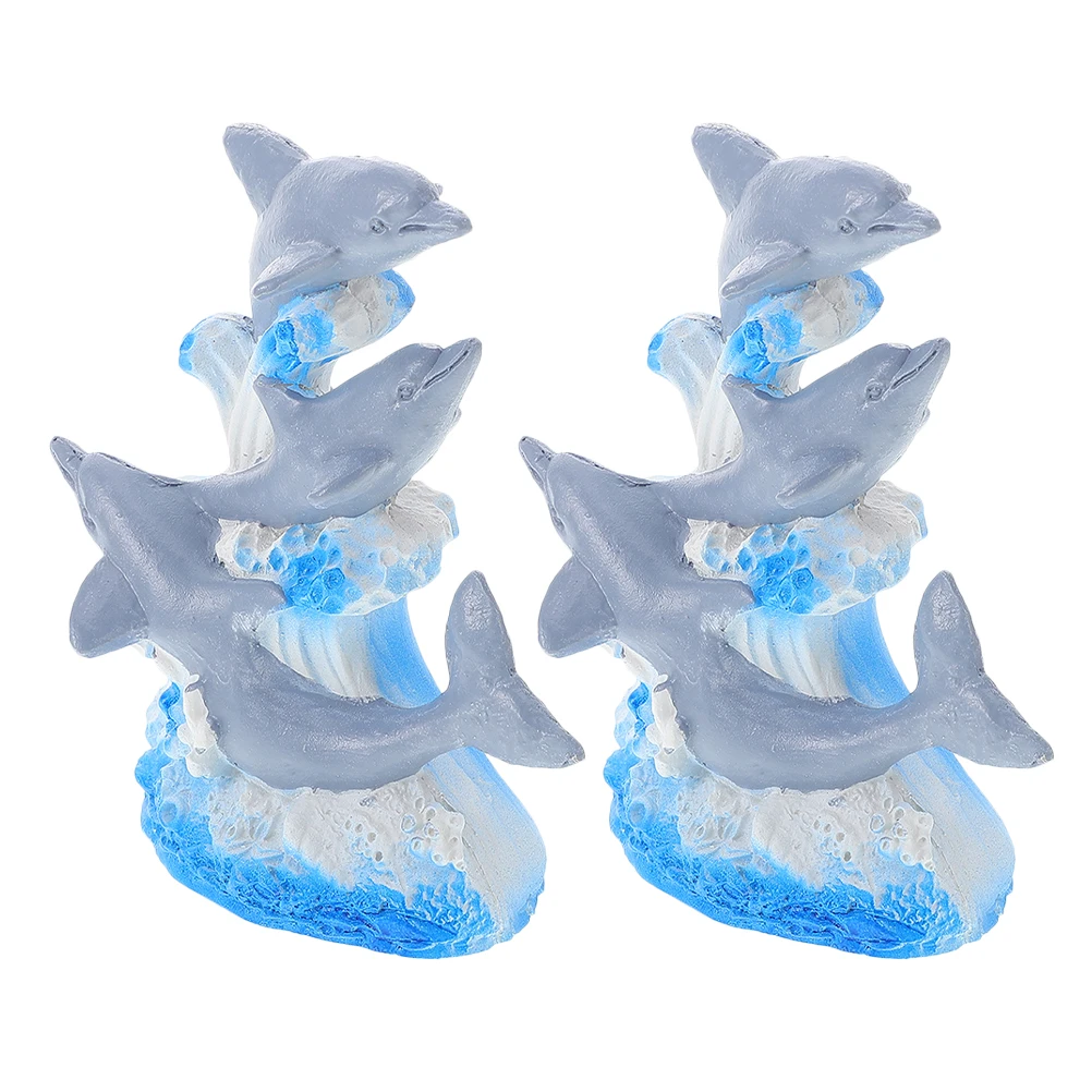 

Marine Animal Ornaments Dolphin Figurine Statue Desk Decorative Dolphins Housing Decoration Home