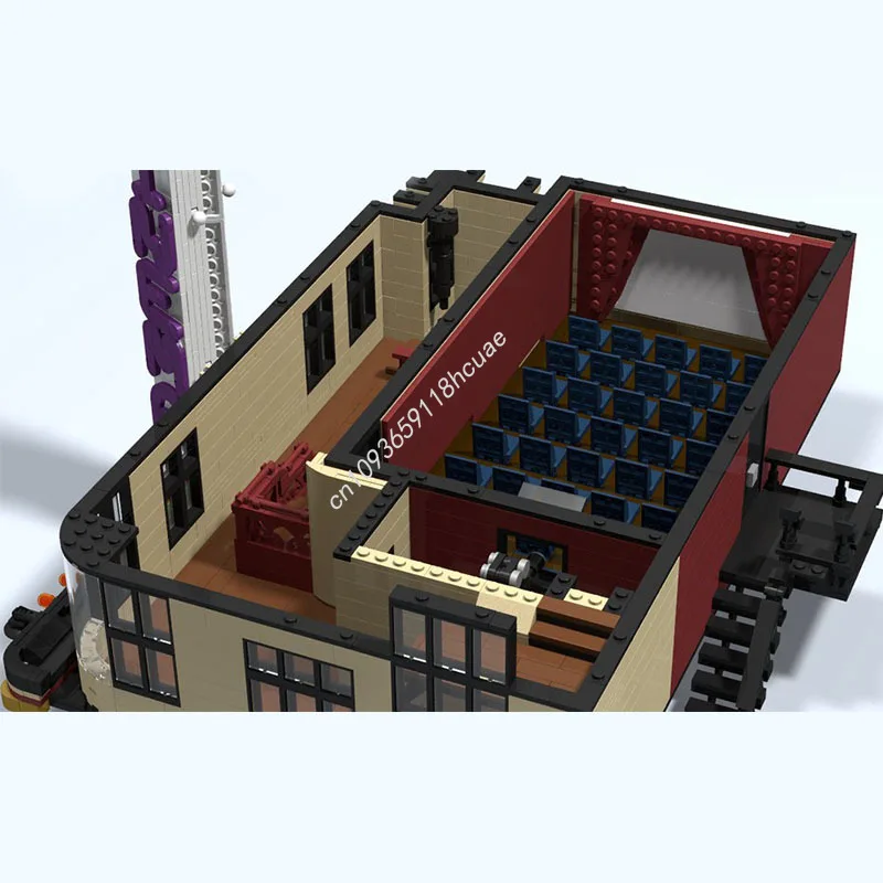 6776 stücke MOC Kino Modulare Gebäude Modell blöcke DIY Kinder Montieren Ziegel spielzeug kreative Architektur Weihnachten geschenke