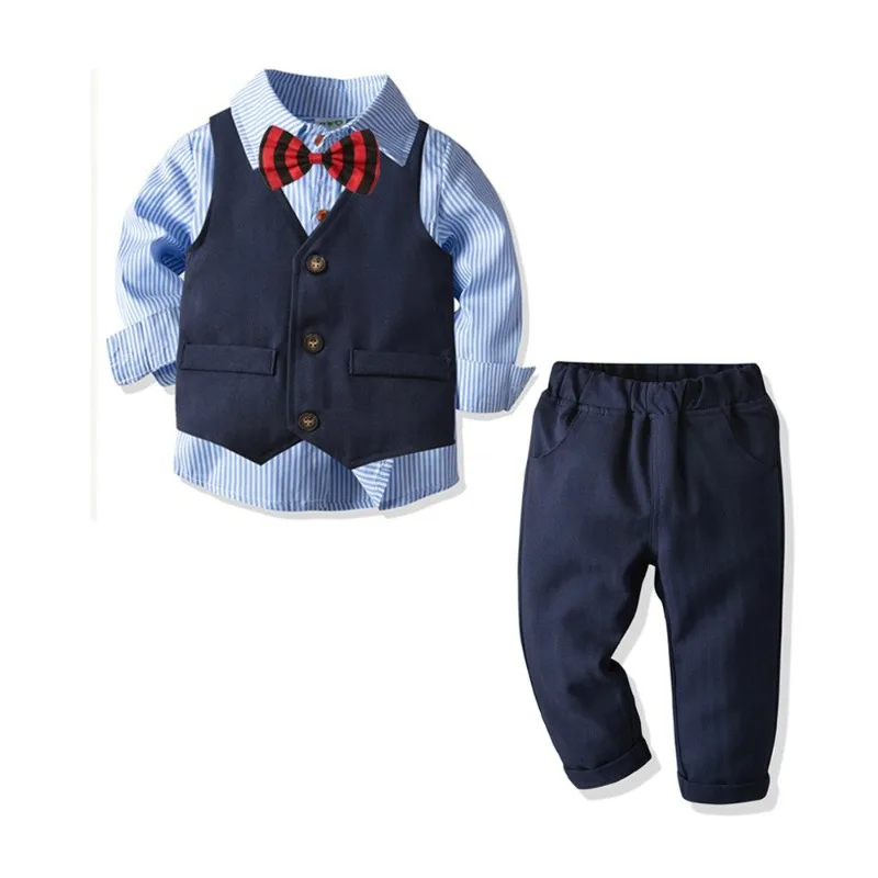 

A Wedding Attire Outfit Clothes Suit for Boy Ring Bearer Boy Outfits Boy's Gentleman Vest Bowtie Shirt Pants Kid Sets Costume