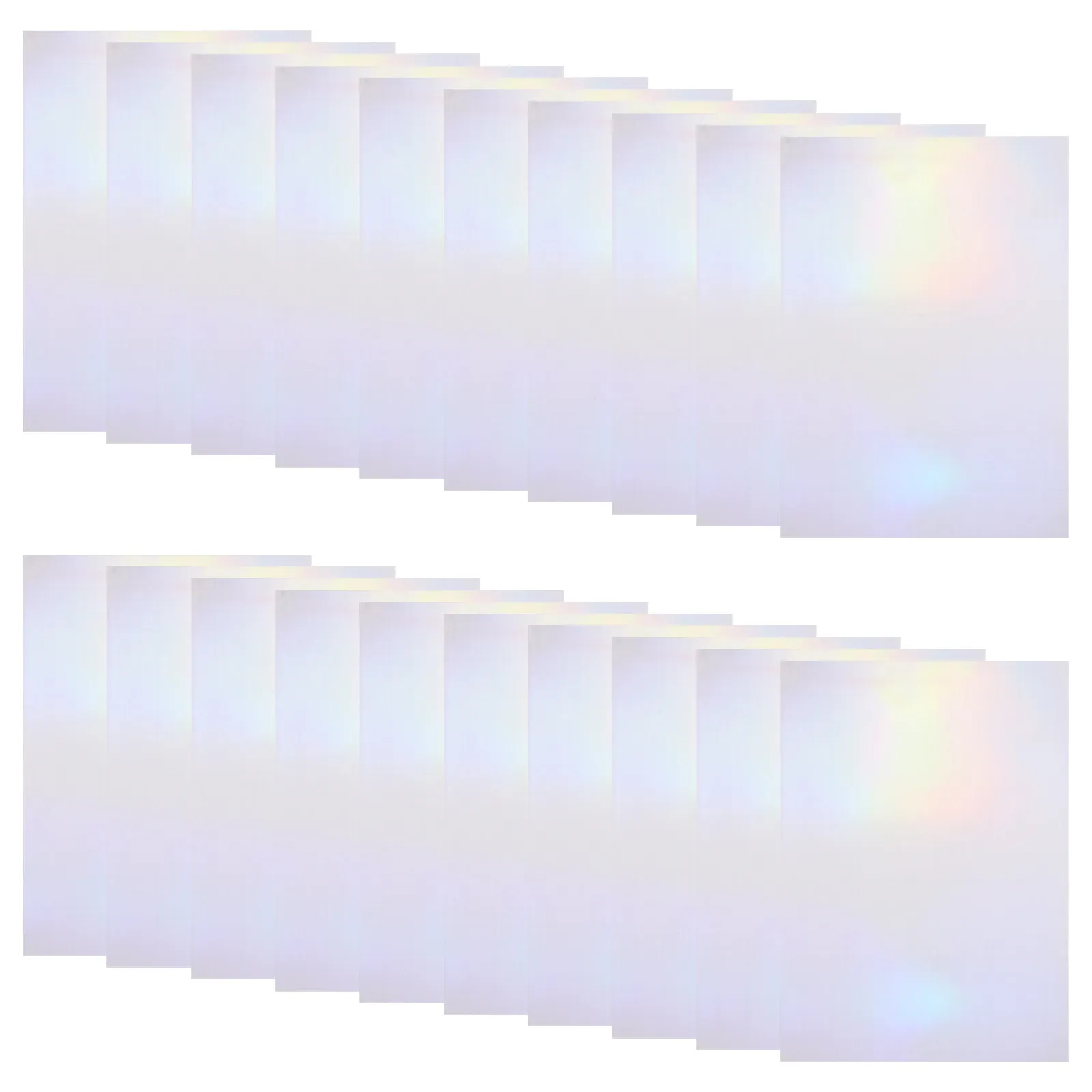 20Sheets Holographic Clear Laminating Sheets Self-Adhesive Protective Film Badge Photo Craft Waterproof Overlay Stickers