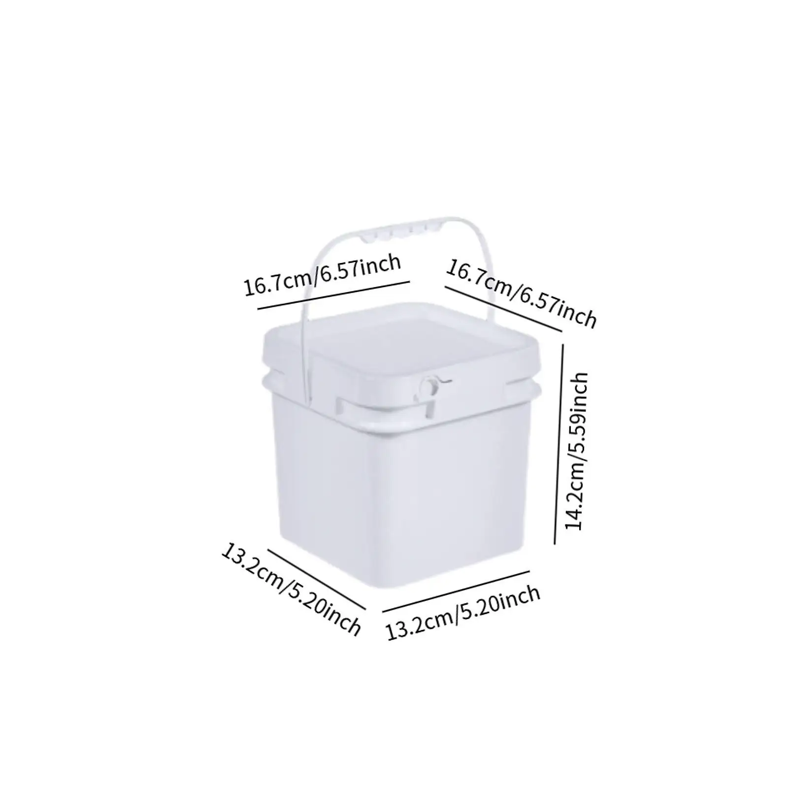 Multifunctional Square Storage Bucket with Handle Lid PP Plastic Paint Pail for Garage Home Kitchen Dorm Art Projects Fishing