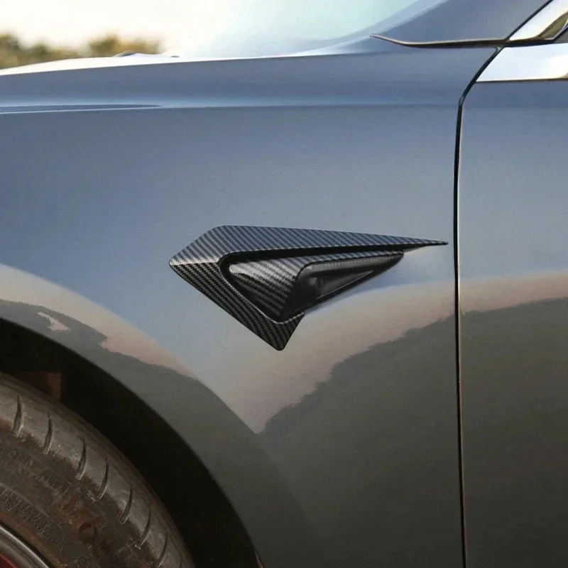 Side Camera Protection Cover for Tesla Model Y/3 Body Kit ABS Carbon Fiber Side Camera Decorative Leaf Panel Accessories 2023