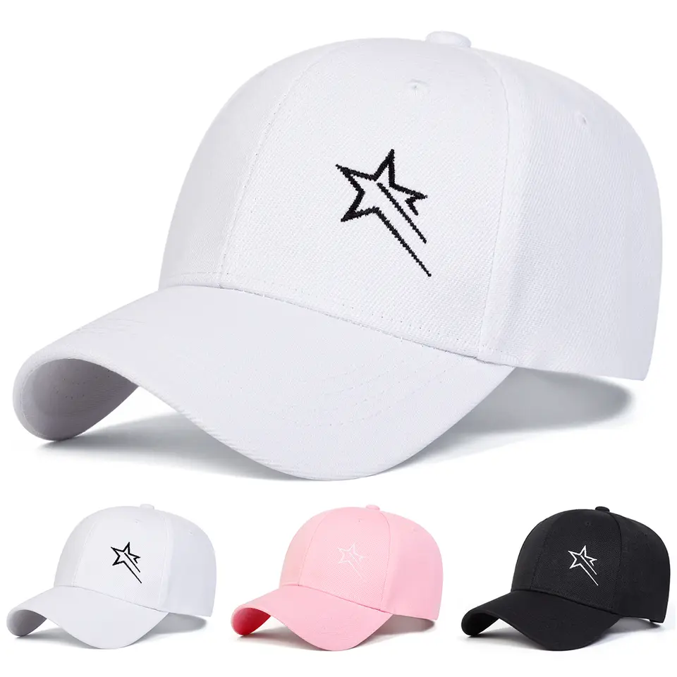 Unisex Five-pointed Star Embroidery Baseball Caps Spring and Autumn Outdoor Adjustable Casual Hats Hip Hop Hat Sunscreen Hat