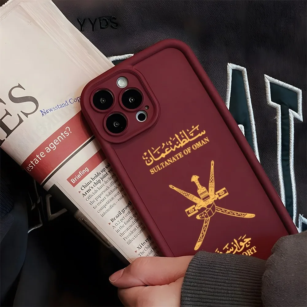 Oman Passport Phone Case Soft Silicone For iPhone 15 14 13 12 Mini 11 Pro Max X 7 8 Plus Camera Lens Protection Cover