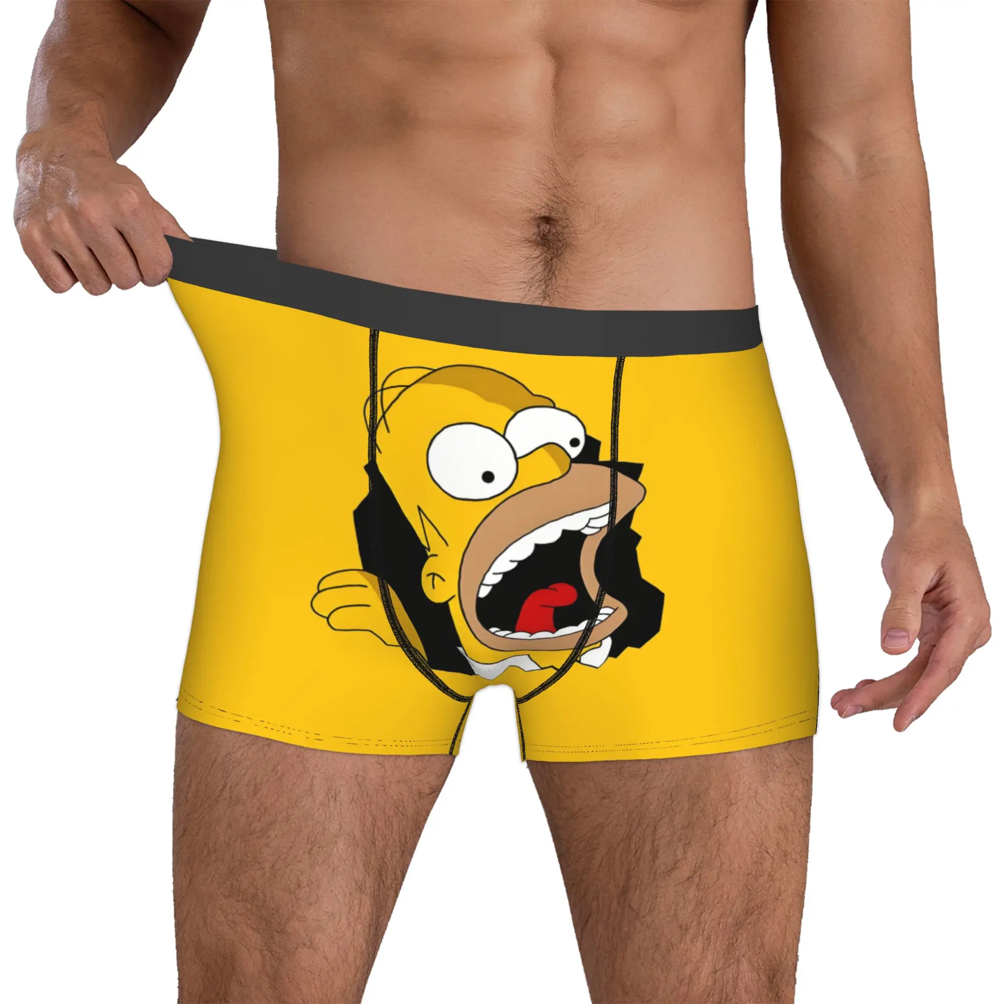 

Custom S-Simpsons Underwear Men Stretch Boxer Briefs Shorts Panties Soft Underpants For Male