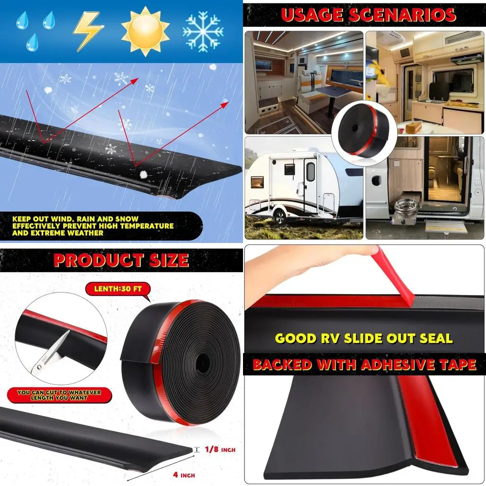 المطاط RV الشريحة خارج الختم الطقس تجريد ممسحة الأختام مع شريط لاصق شاحنة سوداء تجريد العربة المطاط الشريحة خارج الختم ل