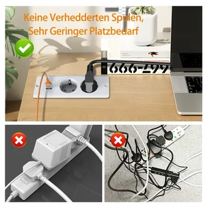 Tischtisch stopfen mich, verstecktes Büro, Büro und Küche, eingebauter Arbeitstisch, 2m, 1 USB-A-Verlängerungskabel und 1 Typ C. Hauptverkaufstabelle Hauptverkaufstabelle - №7