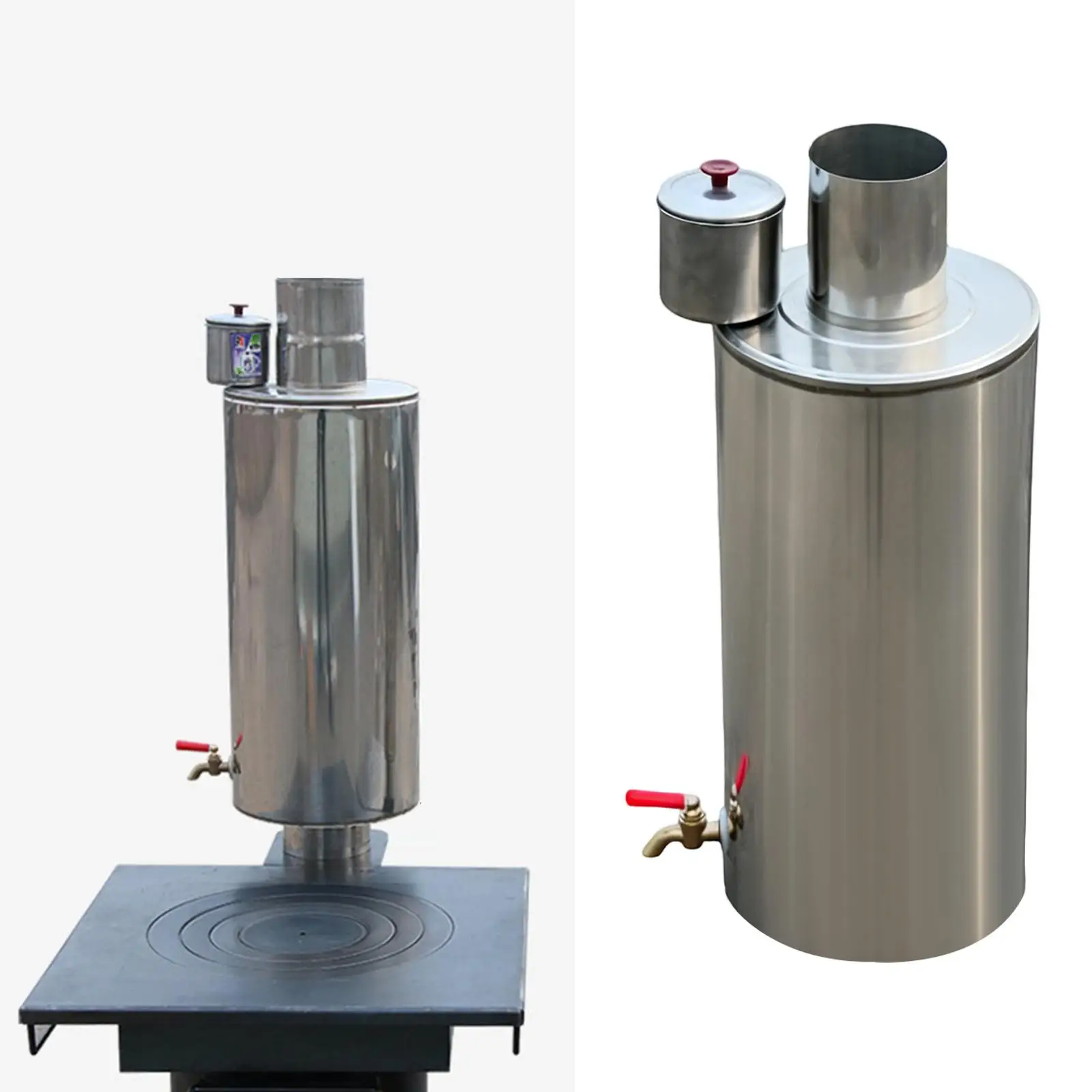 

Прочная палаточная печь-плита с водяным баком и насадкой для дымохода из нержавеющей стали для кемпинга на открытом воздухе