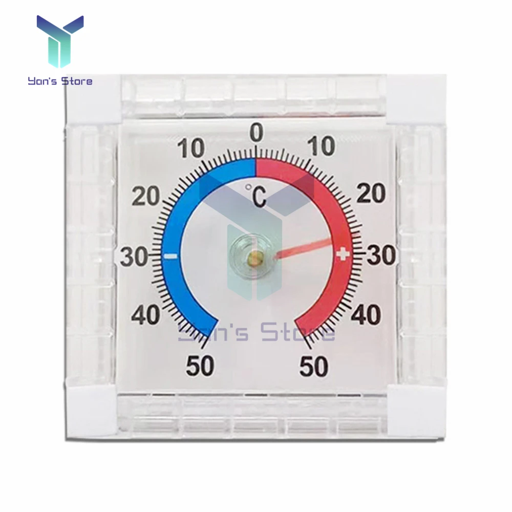 Round Plastic Door And Window Thermometer Outdoor Door Window Thermometer Pointer Type Cold And Heat Watch