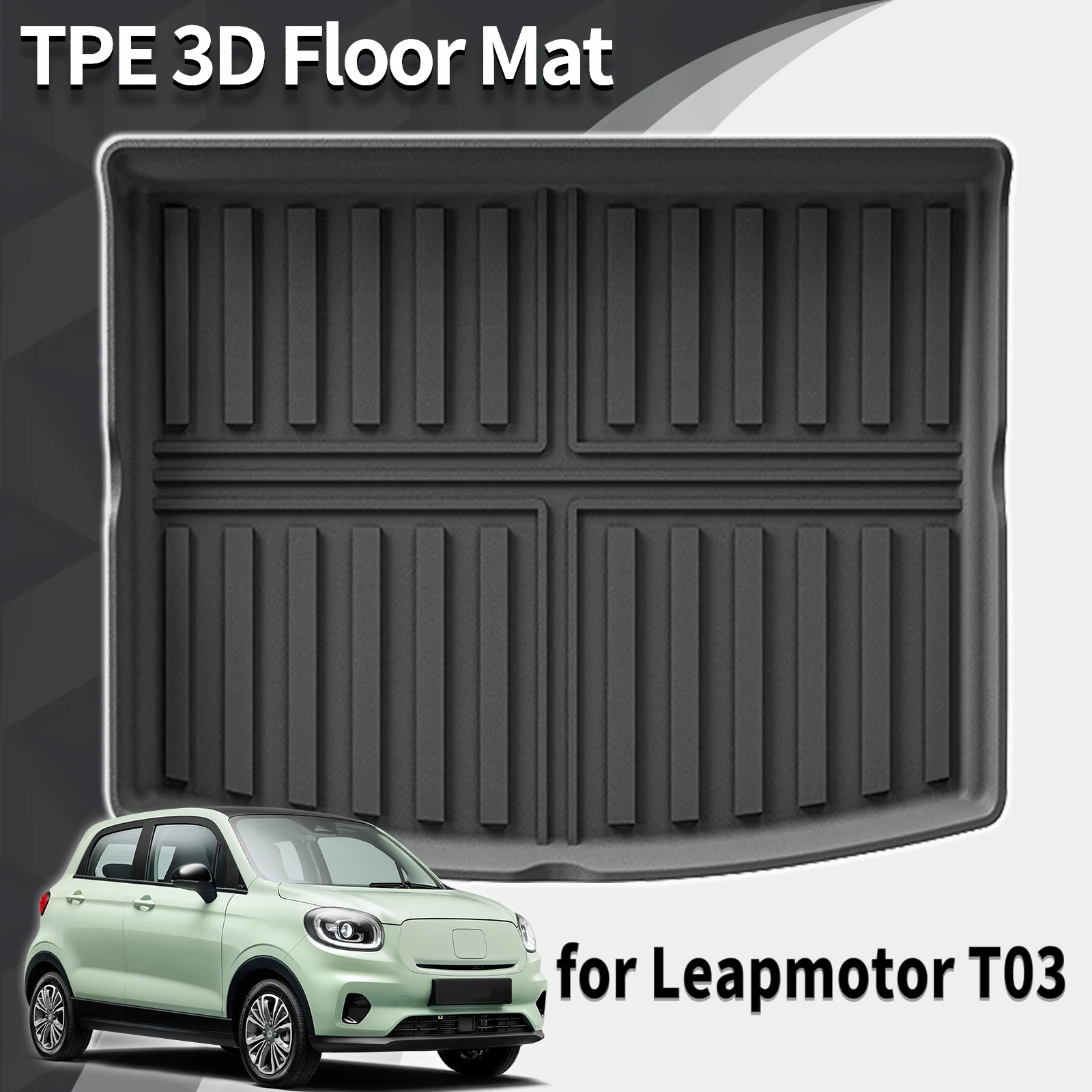 

for Leapmotor T03 LHD 2024 2025 2026 TPE Rear Boot Mat pad with Seat Back Cover Full Coverage Easy Installation Accessories