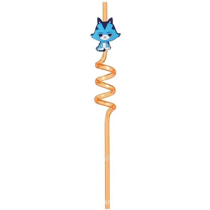 8pcs/set Gabby Dollhouse Cats Reusable Straws Kids Boys Girls Shower Halloween Carnival Party Supplies view 2