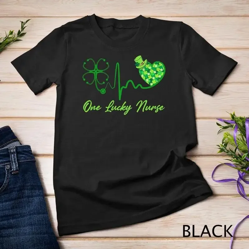 One Lucky Nurse Scrub RN ICU ER St Patricks Day Nurses T Shirt Unisex T shirt
