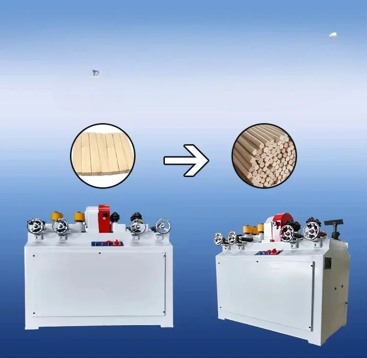 Industrial round rod milling machine, broom handle wooden stick making machine, round wood broom stick making machine