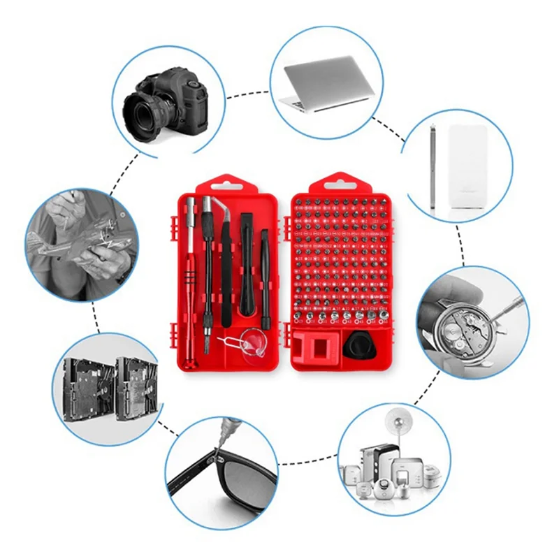 

108 Piece Screwdriver Set Steel 4Mm Precision Plum Triangle Screwdriver Screwdriver Mobile Phone Maintenance Tool Box Set-AA26