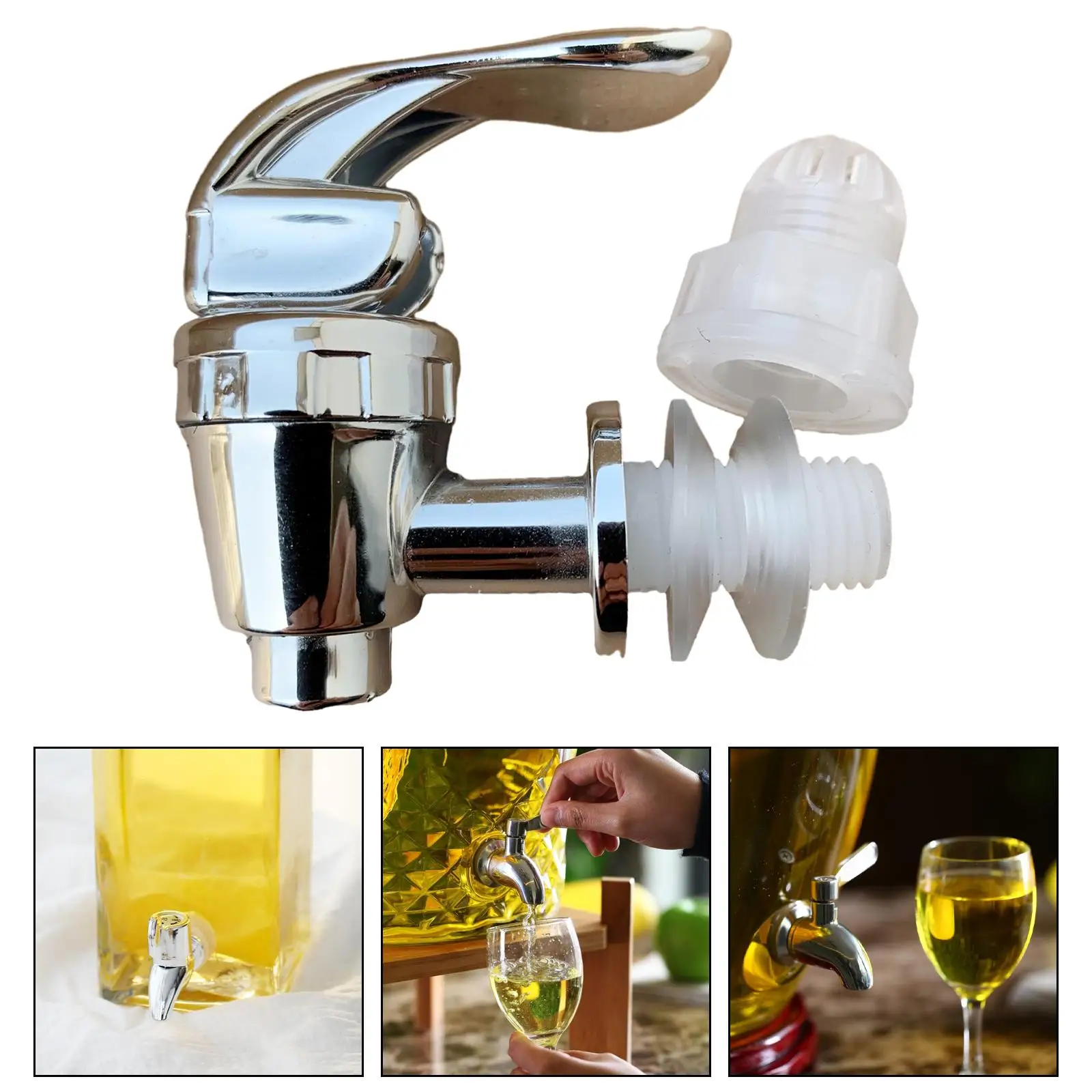 Beverage Dispenser Carafe Spigot Dispenser Faucet 12mm Faucet Tap Replacement for Wine Beer Barrel Parties Restaurant Soda