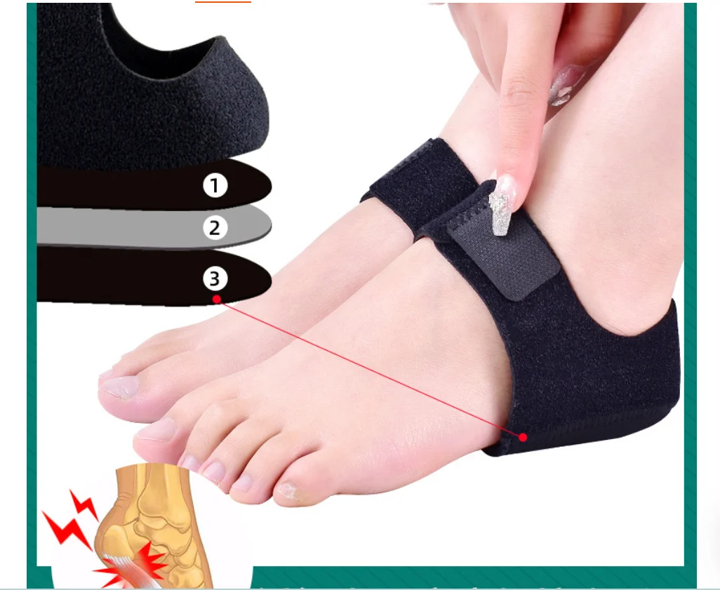 كعب لتخفيف الآلام إدراج التهاب اللفافة الأخمصية كعب حفز وسائد هلام منصات العناية بالقدم دعم الأكمام كعب حامي الجوارب حديثا #5