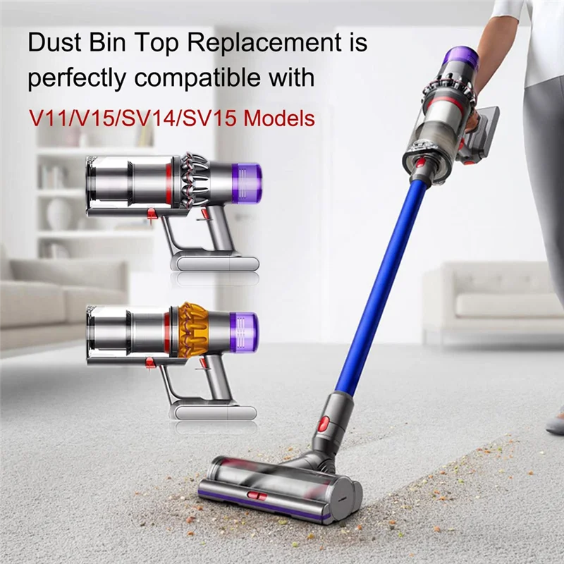 A75x superior para dyson v11 v15 sv14 sv15 sv22 balde de lixo a vácuo anel de vedação fixo superior + substituição do interruptor de gatilho do lixo