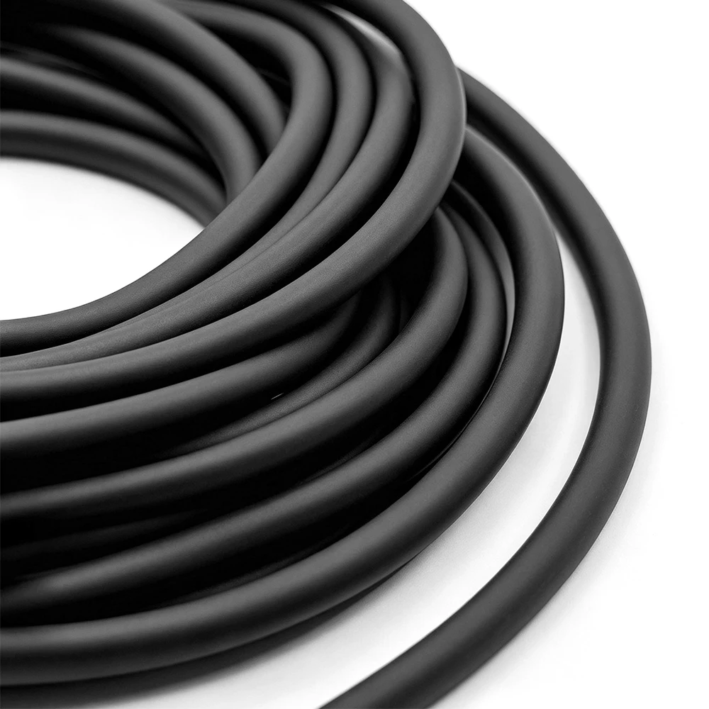 1M~5M Natural Latex Black Round Seal Strip Diameter 6mm High Elasticity Durable & Tear Resistant for Strength Training