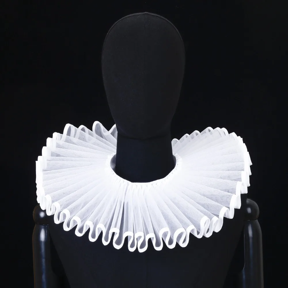 Detachable Shakespeare Neck Ruffled Collar Elegan Vintage Renaissance False Collar Victorian Costume Retro Ruff Collar