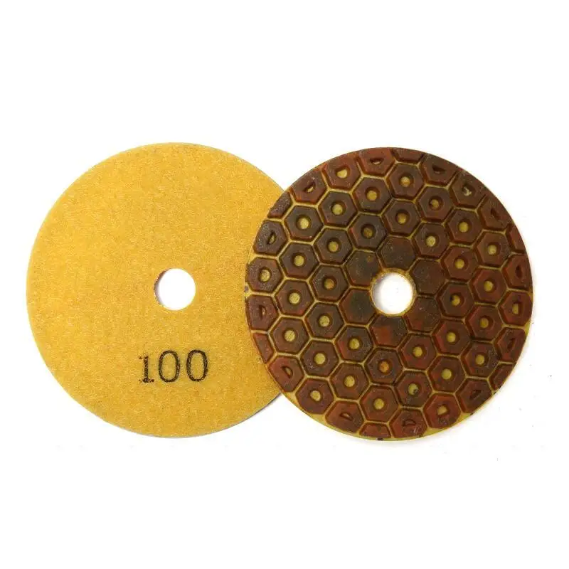 4 Stück 4 Zoll 100mm Nass-Metall-Diamant-Polierpads Schleifscheiben für Beton, Granit, Marmor, Steinboden-Schleifscheiben – Detail 7