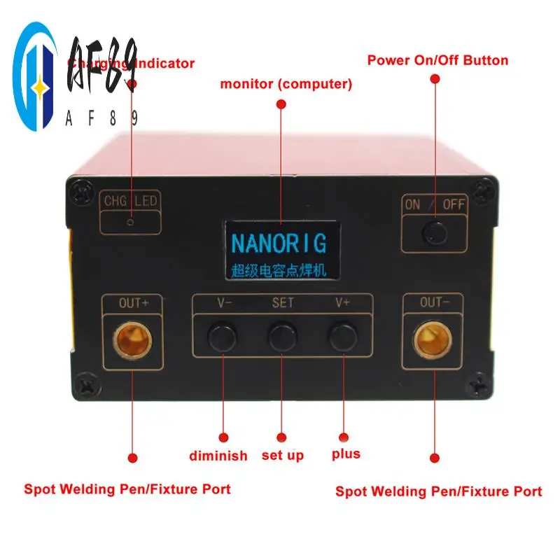 

AF89-1 PCS Pocket Handheld Spot Welder Machine 18650 Lithium Battery Touch Welder -EU Plug AC220V
