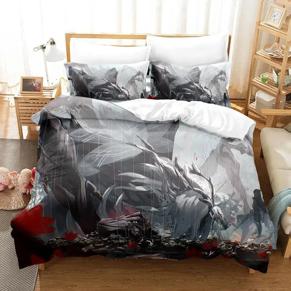 3D Print Game ENDER LILIES Quietus of the Knights Bedding Set Cartoon Anime three-piece set Adult Kid Bedroom Duvet cover Sets