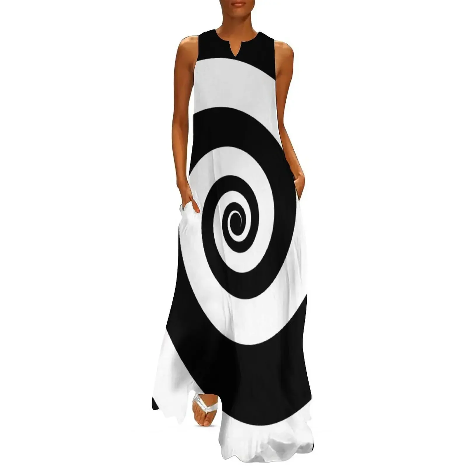 

Swell Black and White Swirl Long Dress Women's long dress women clothing 2025 new arrivals Party dresses Women long dress