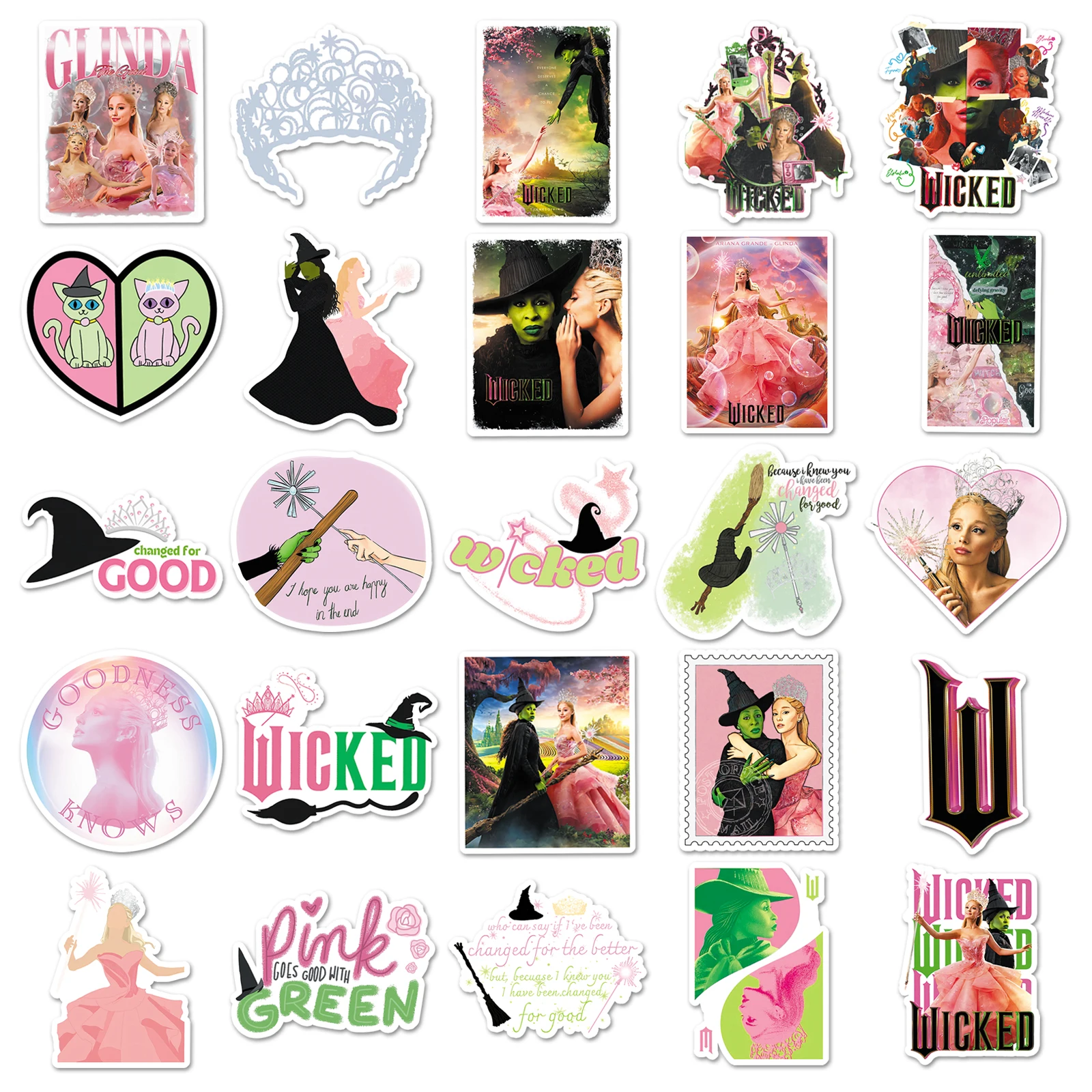 50 قطعة من سلسلة Bad Witch الكرتونية اللطيفة المقاومة للماء للتزلج على الجليد ملصق منزلي عتيق