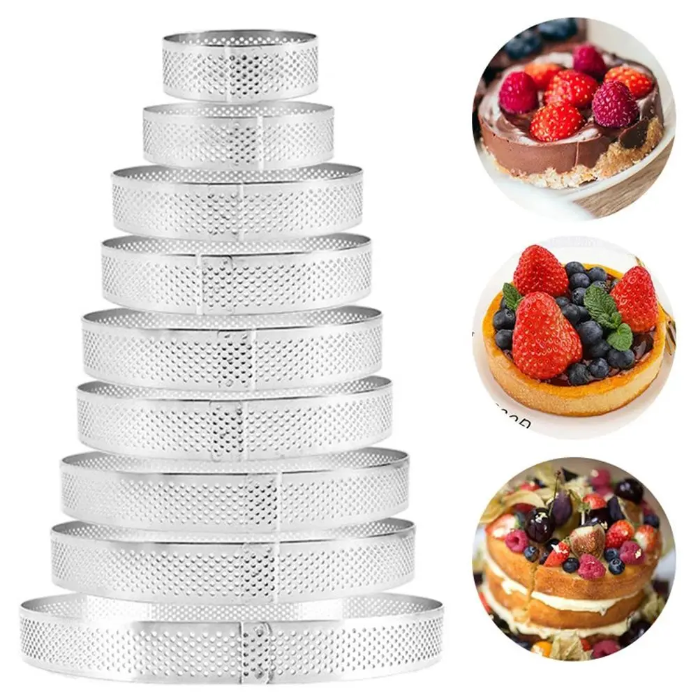 Tartlet Molds Bakeware Mousse Circle Mould Tart Ring Cake Mold Baking Stainless Steel French Dessert Fruit Pie Decorating Tool