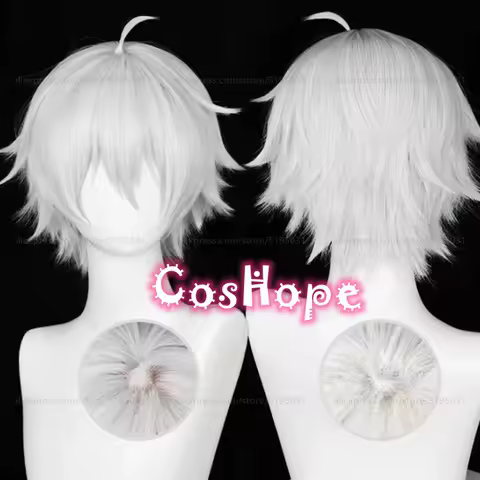Seishiro Nagi Cosplay Wig 30cm Short Wig Silver White Wig Cosplay Anime Cosplay Wigs Heat Resistant Synthetic Wigs