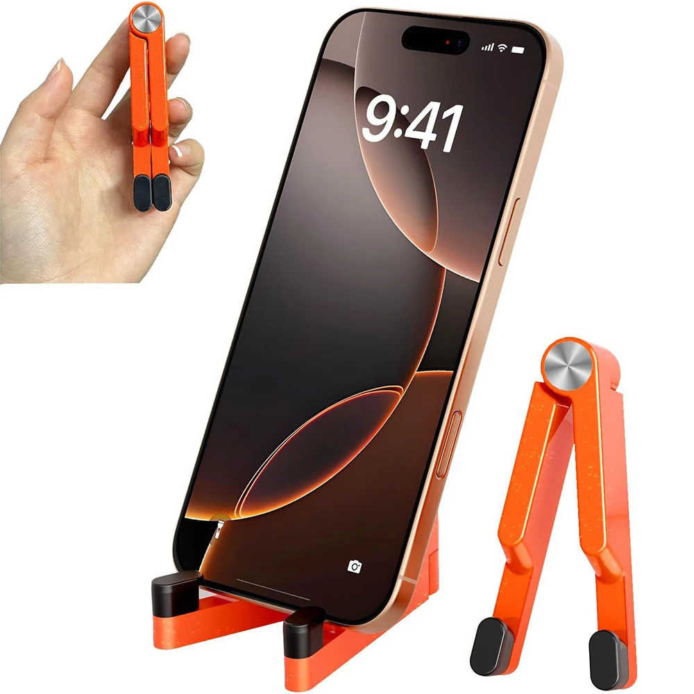 Foldable Aluminum Cell Phone Stand - Portable Desktop Holder for iPhone/Smartphones, for Desk/Travel