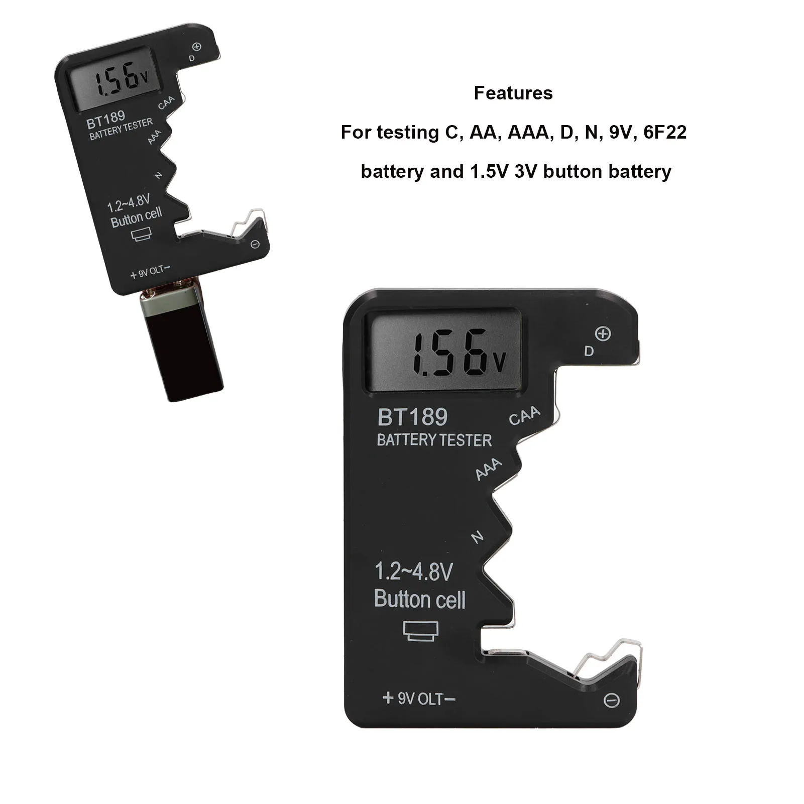 Battery Life Checker Battery Checker Capacity Tester Meter Digital Display Tool for AA AAA 6F22 9V 1.5V Battery Capacity Checker