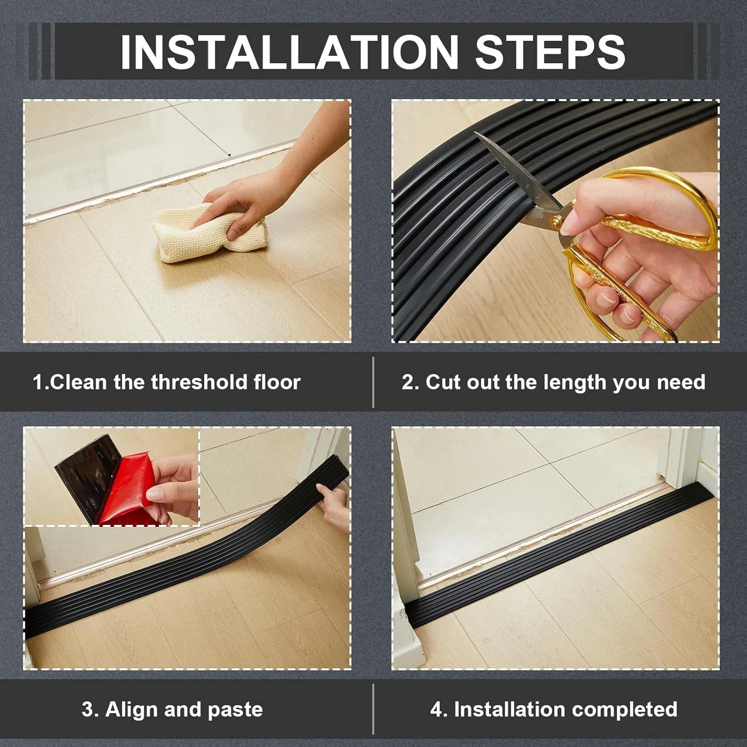1 قطعة 1 متر/39.37 بوصة مدخل عتبة المنحدر ذاتية اللصق بولي كلوريد الفينيل المطاط منحدر مقاومة للاهتراء مخطط درج مكافحة زلة الشريط